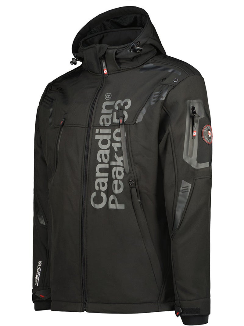 Veste softshell coupe-vent à capuche talenteak – canadian peak Noir - Kiabi