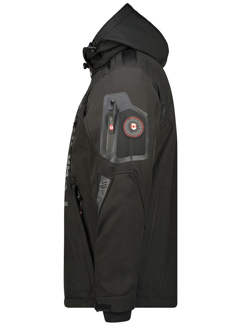 Veste softshell coupe-vent à capuche talenteak – canadian peak Noir - Kiabi