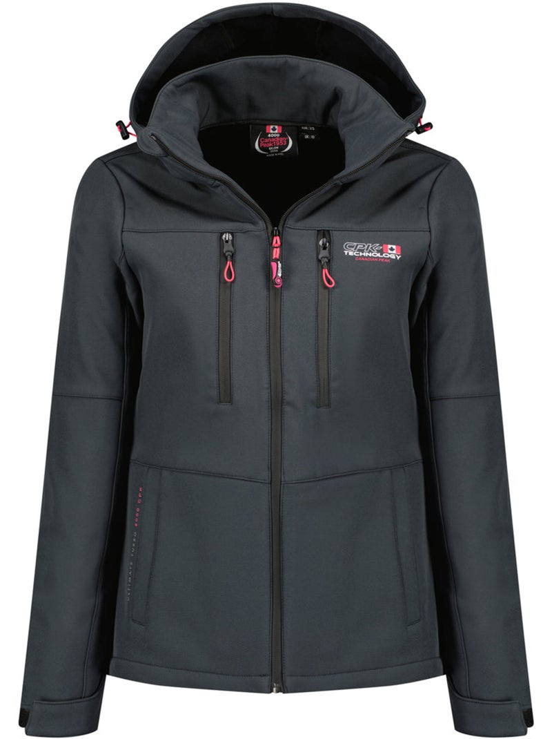 Veste softshell coupe-vent doublée polaire timmexeak – canadian peak Gris Noir - Kiabi