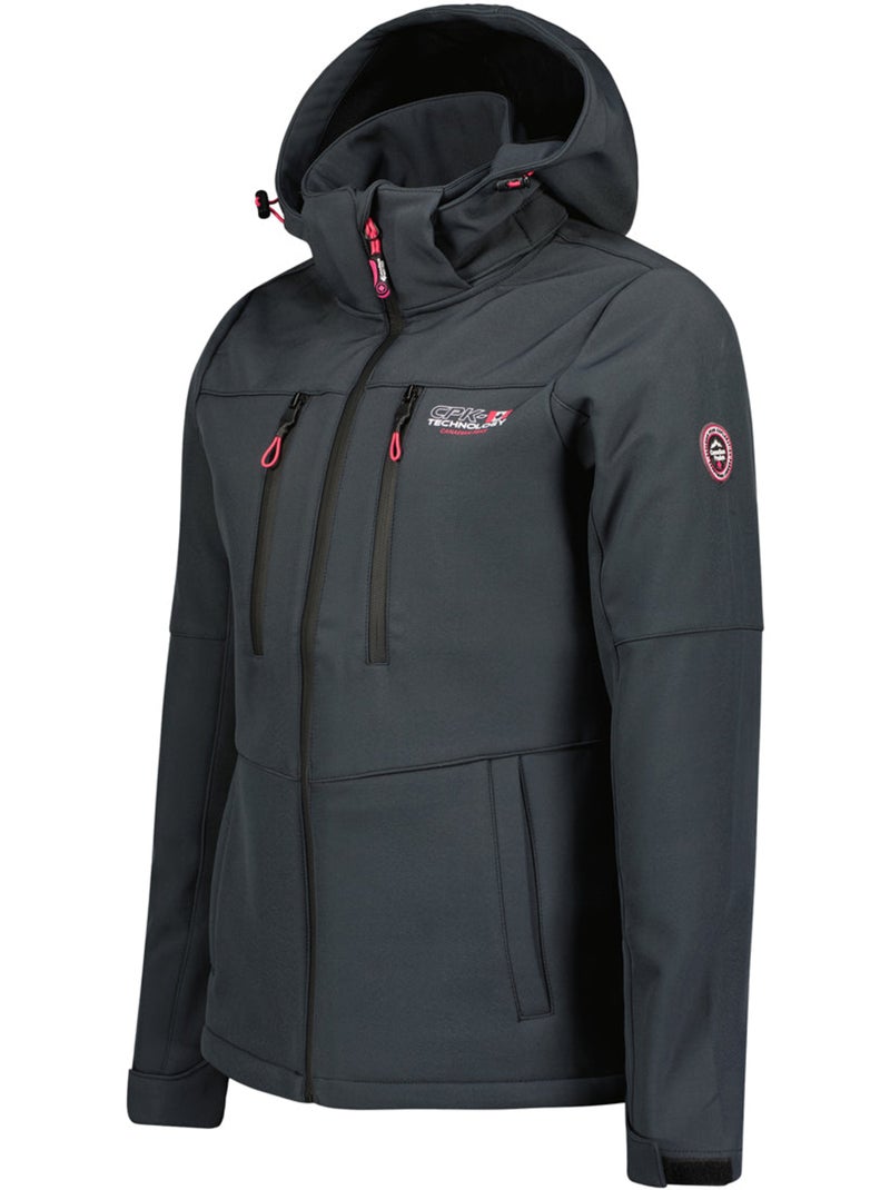 Veste softshell coupe-vent doublée polaire timmexeak – canadian peak Gris Noir - Kiabi