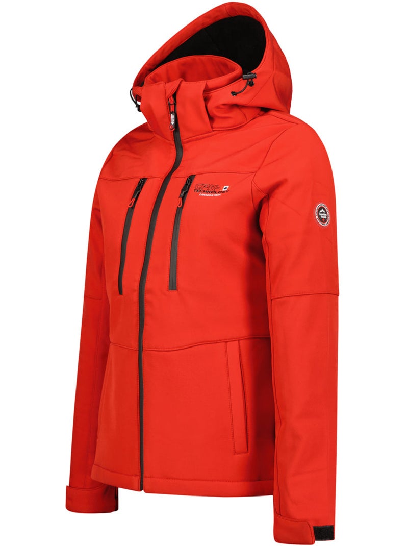 Veste softshell coupe-vent doublée polaire timmexeak – canadian peak Noir Rouge - Kiabi