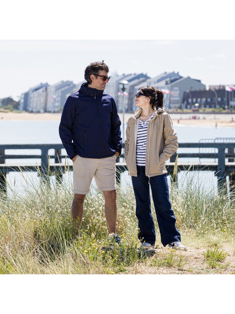 Veste softshell homme ou femme 'breizh océan' doublure polaire déperlante Bleu marine - Kiabi