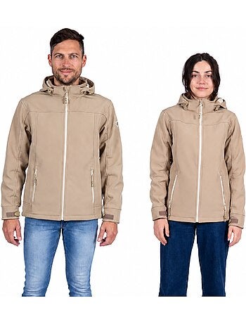 Veste softshell homme ou femme 'breizh océan' doublure polaire déperlante