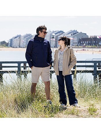 Veste softshell homme ou femme 'breizh océan' doublure polaire déperlante