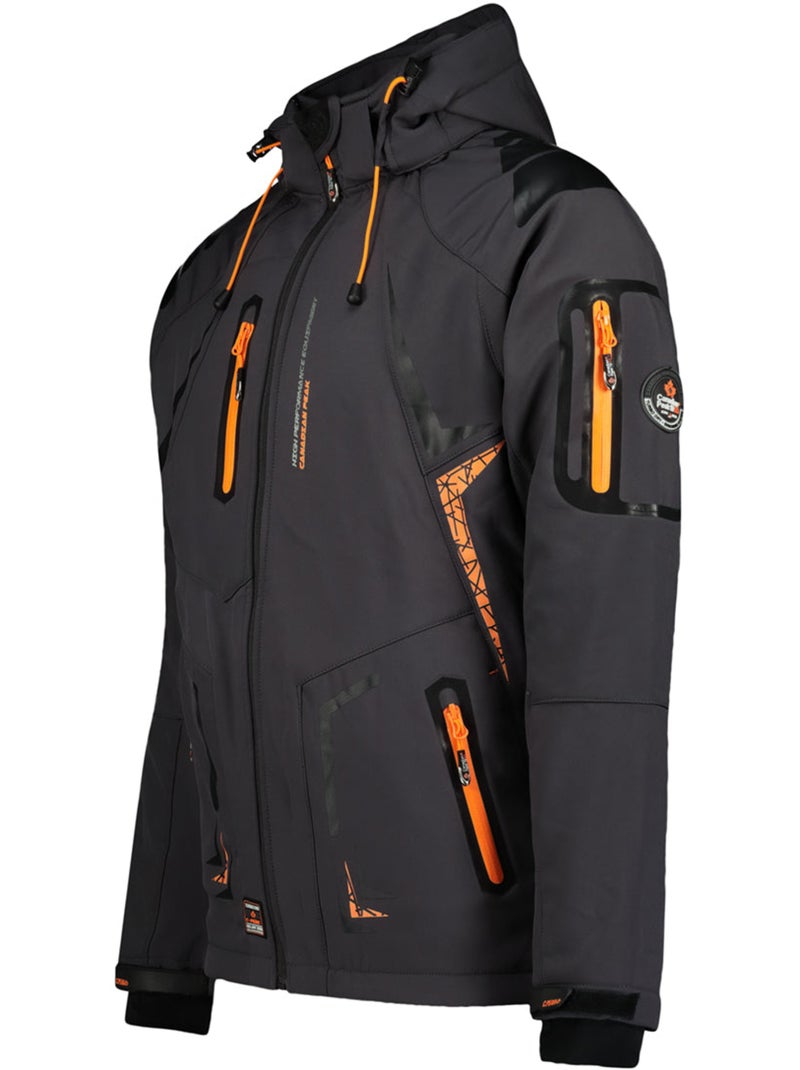 Veste softshell imperméable à capuche amovible tourmaline – canadian peak Gris foncé - Kiabi