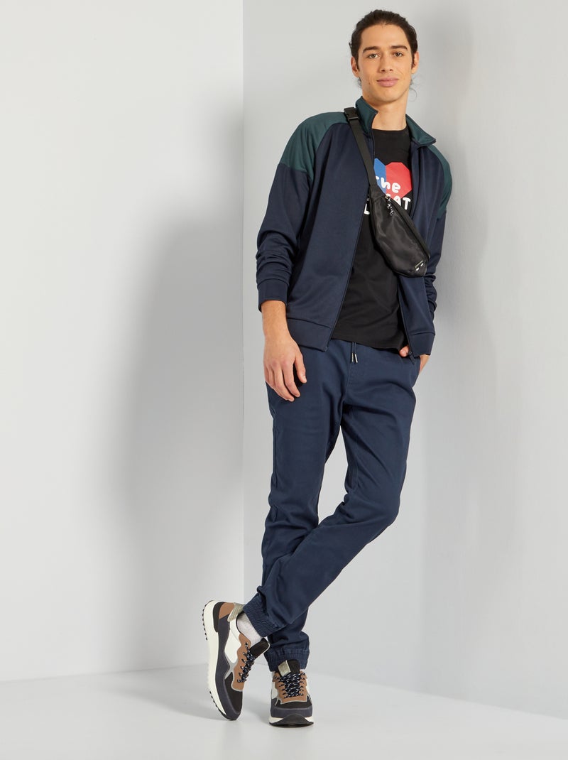 Veste sport esprit vintage bleu marine/vert - Kiabi