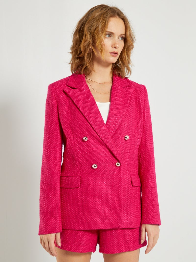 Veste structurée en tweed rose vif - Kiabi