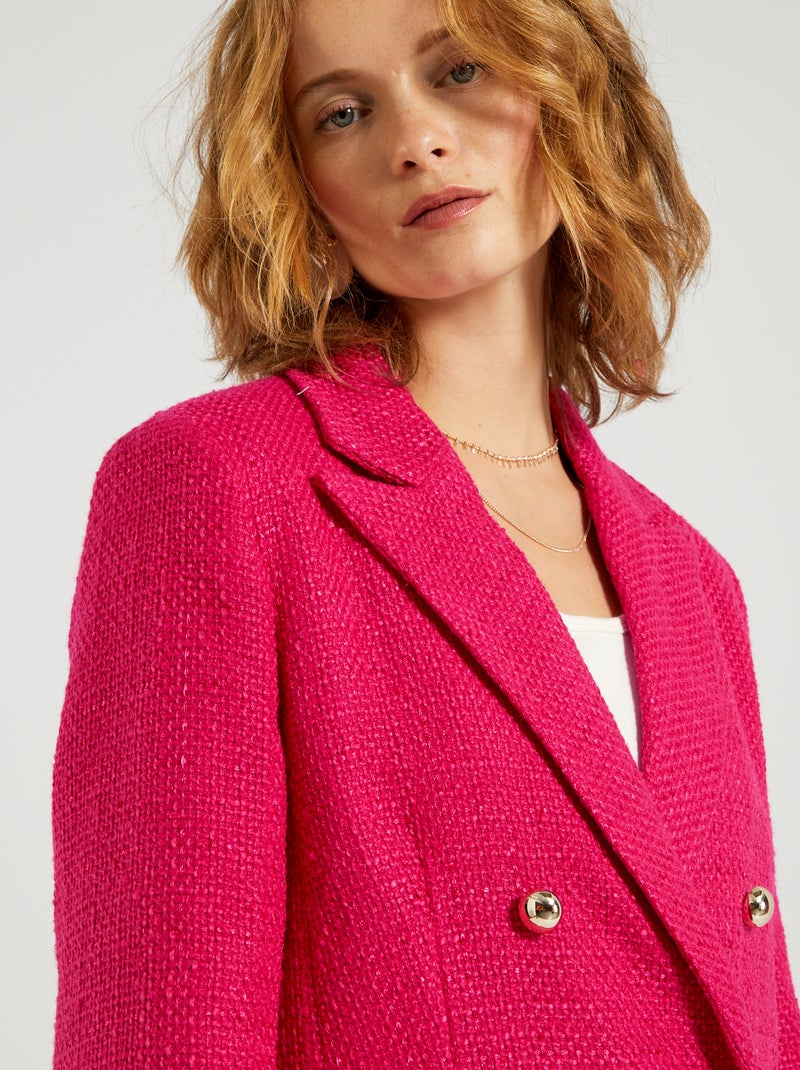 Veste structurée en tweed rose vif - Kiabi