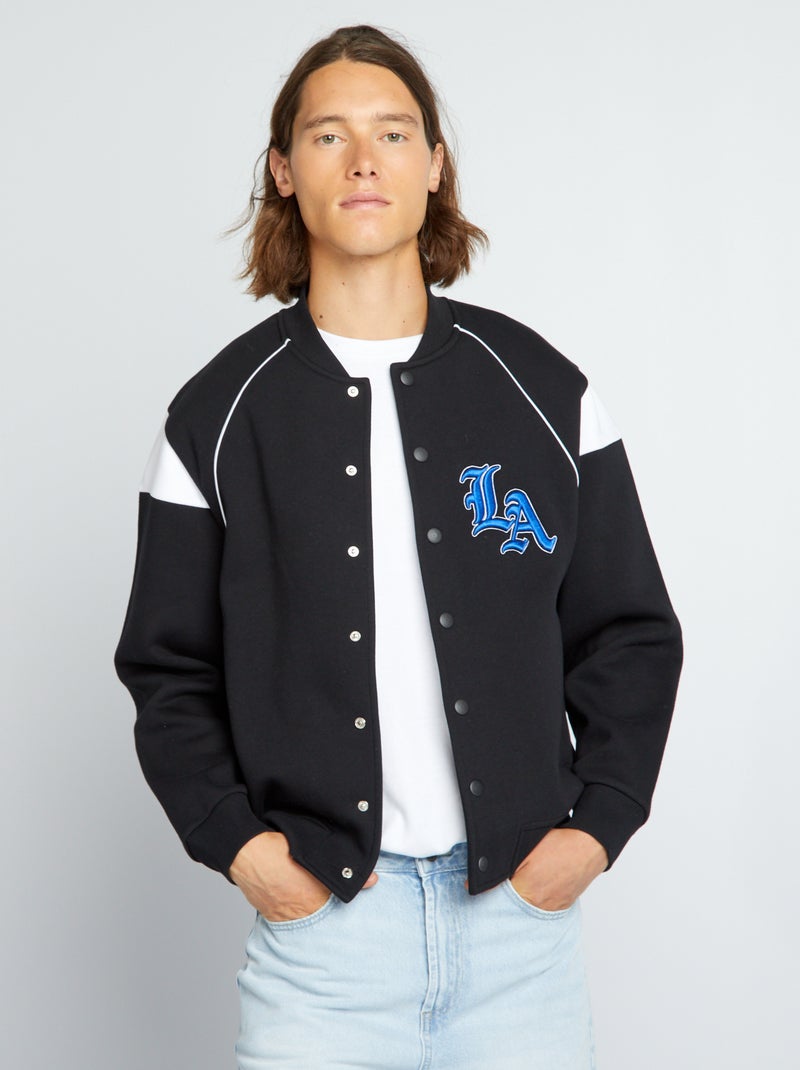 Veste style américain Noir/blanc - Kiabi