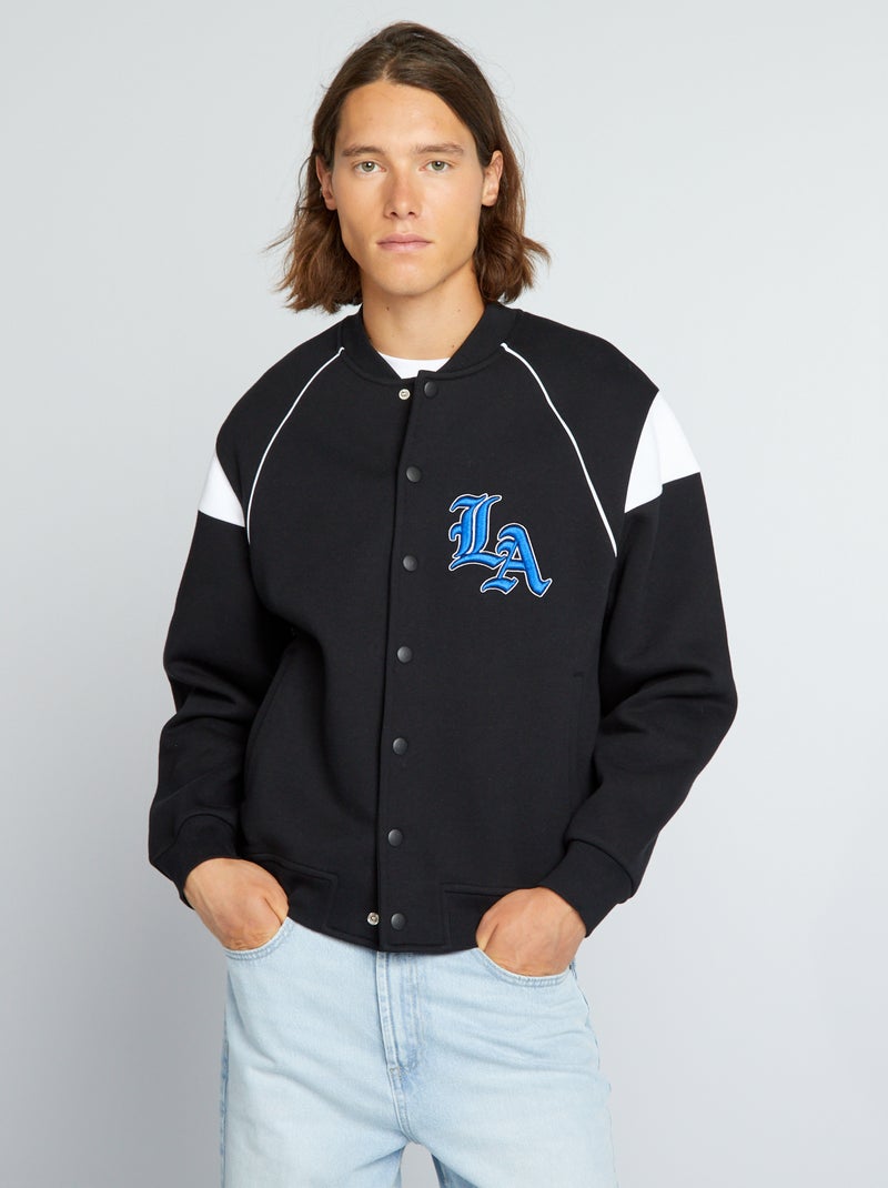 Veste style américain Noir/blanc - Kiabi