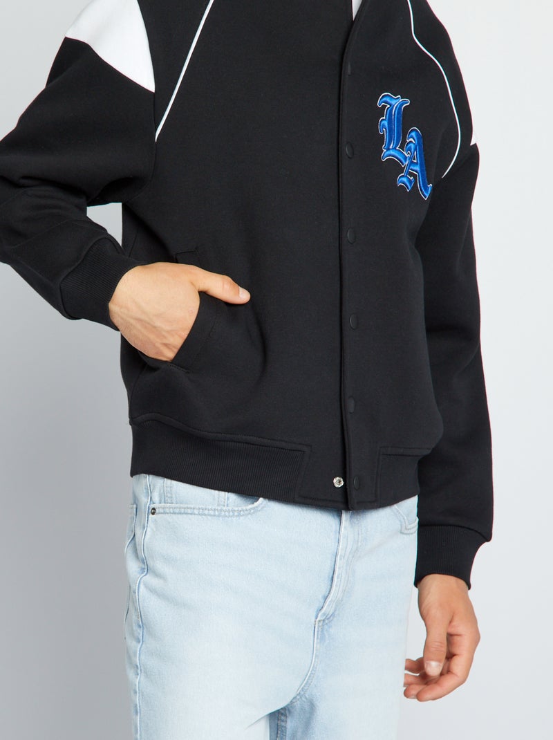 Veste style américain Noir/blanc - Kiabi