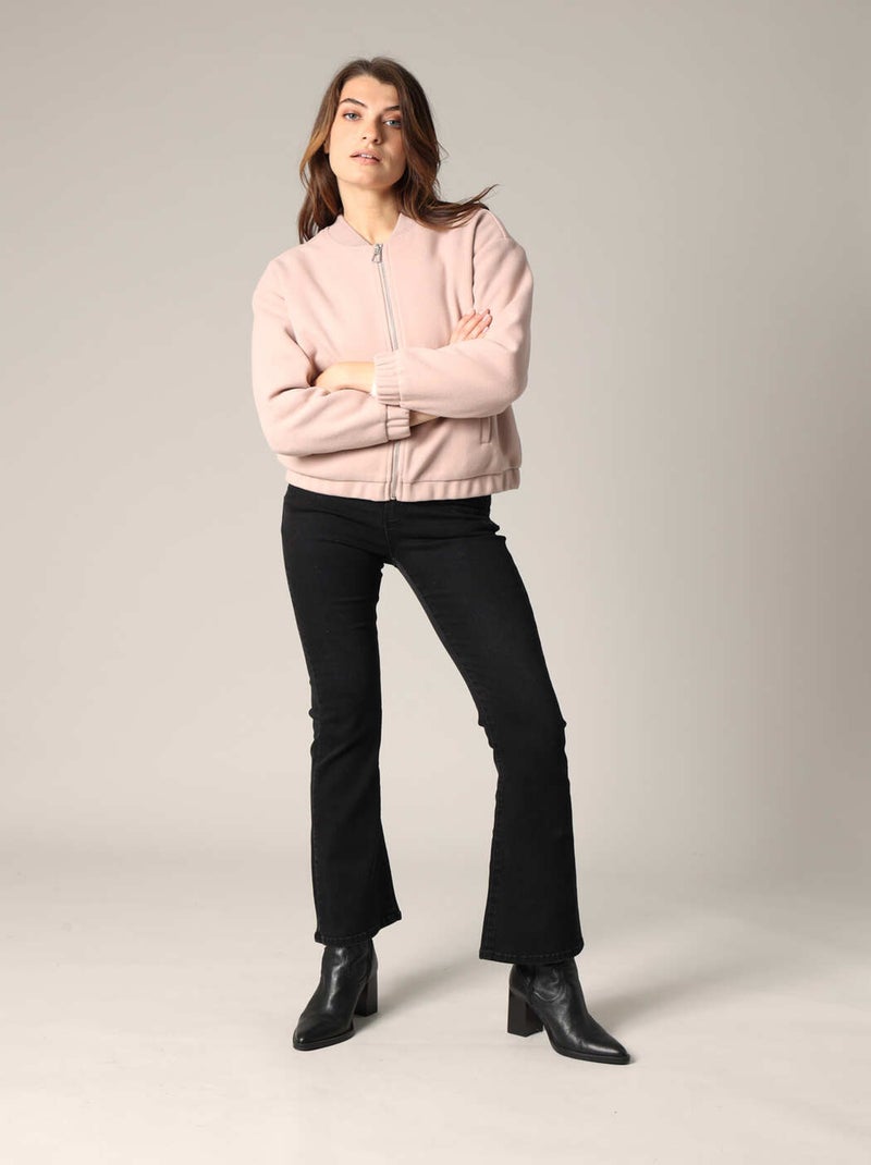 Veste style bomber en tissu doux 'Deeluxe' Rose clair - Kiabi
