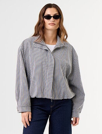 Veste style bombers à carreaux