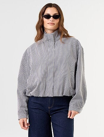 Veste style bombers à carreaux