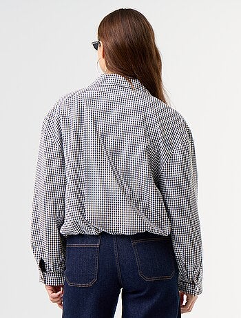 Veste style bombers à carreaux