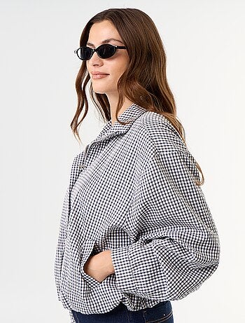 Veste style bombers à carreaux