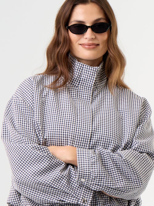 Veste style bombers à carreaux - Kiabi
