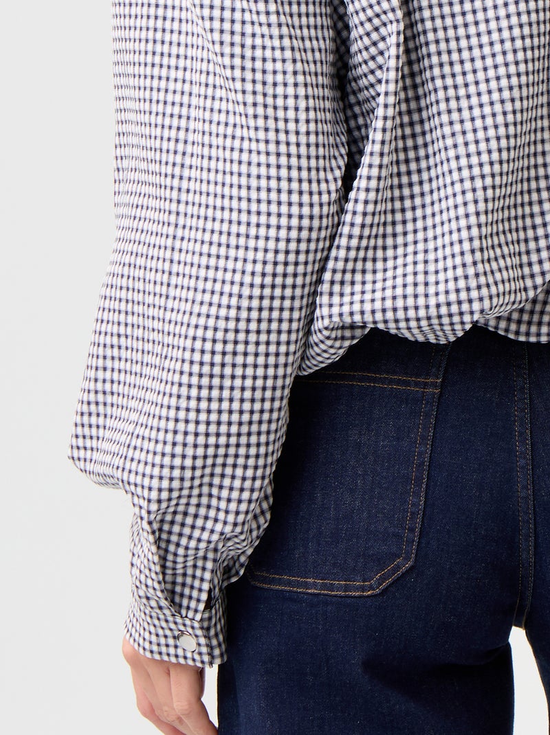 Veste style bombers à carreaux Bleu - Kiabi