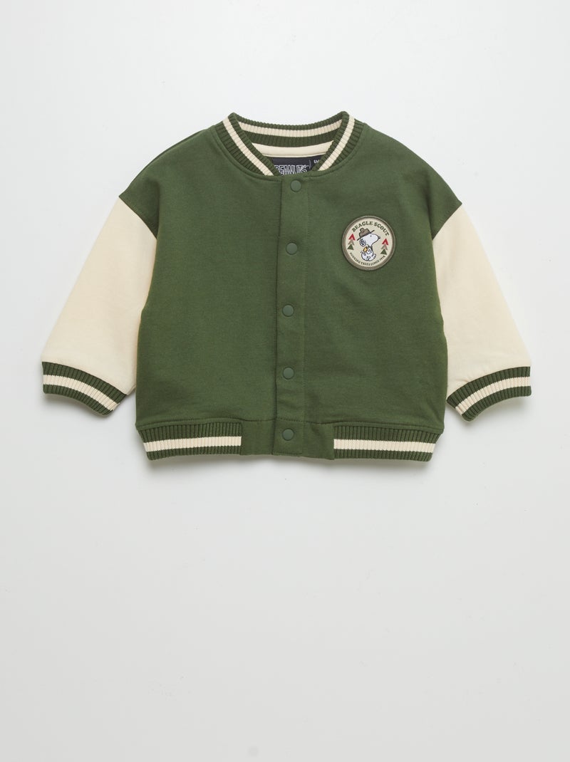 Veste style campus 'Snoopy' Vert - Kiabi