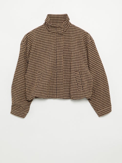 Veste style style bombers à carreaux - Kiabi