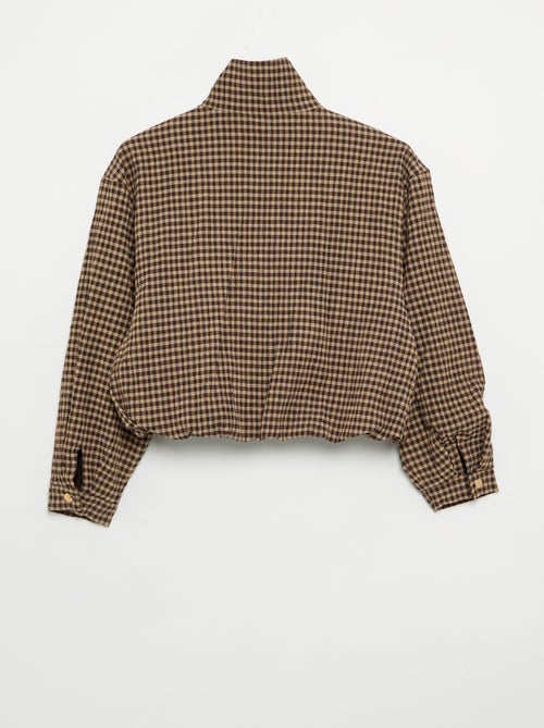 Veste style style bombers à carreaux - Kiabi