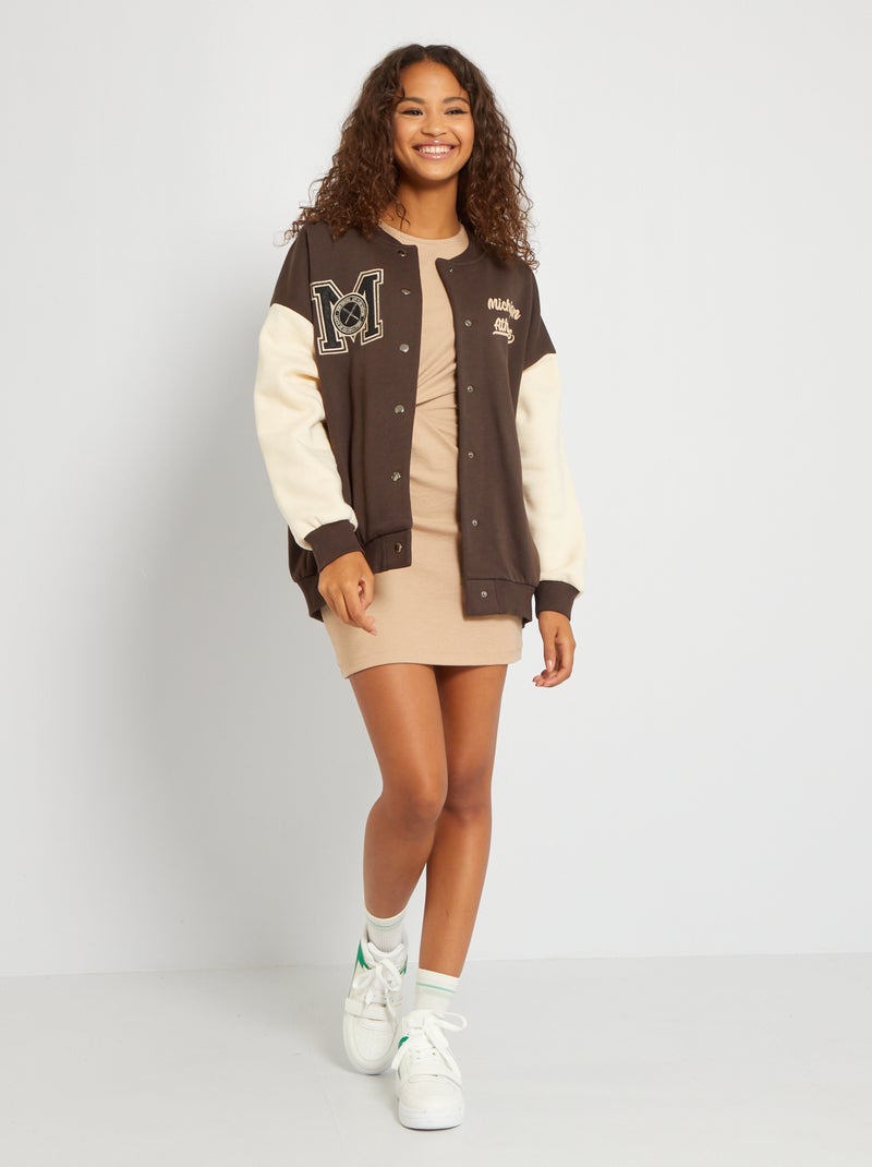 Veste style teddy bicolor Marron - Kiabi