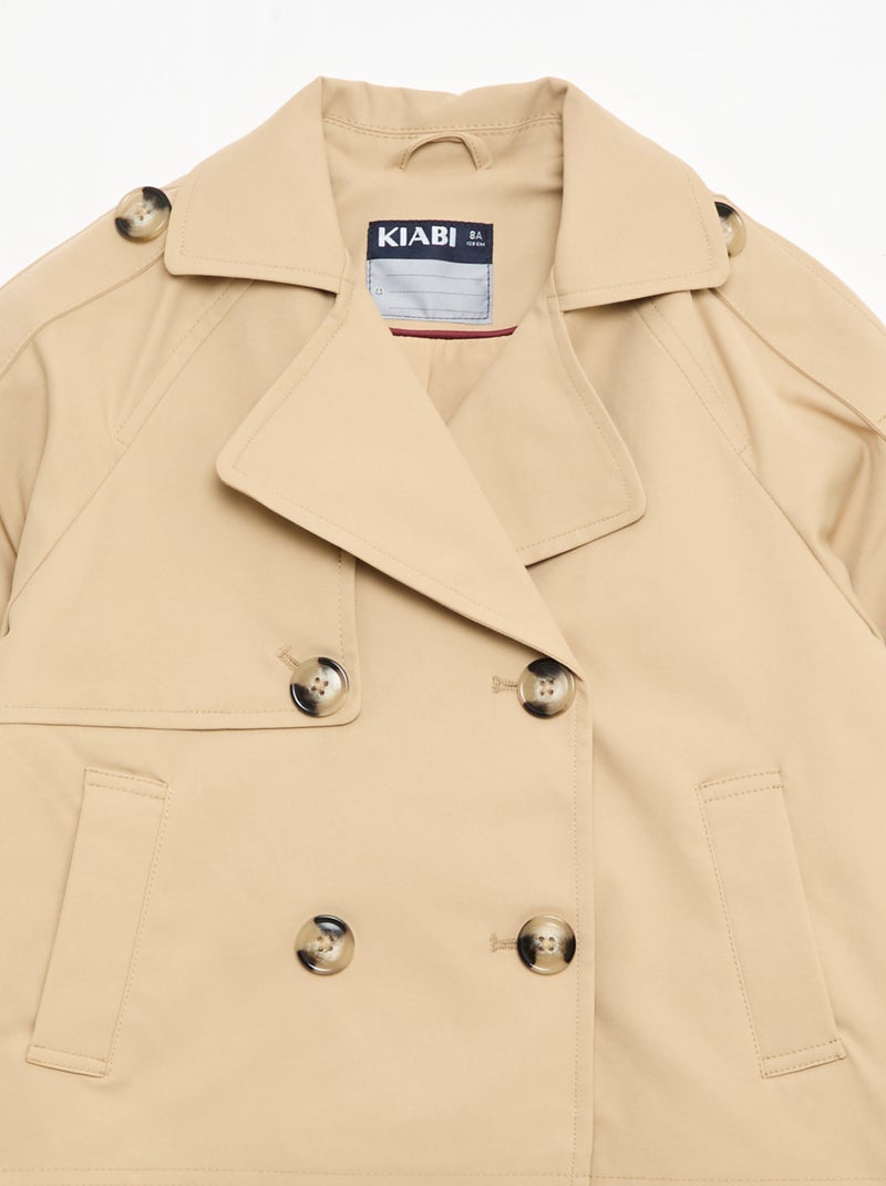Veste style trench col tailleur Beige - Kiabi