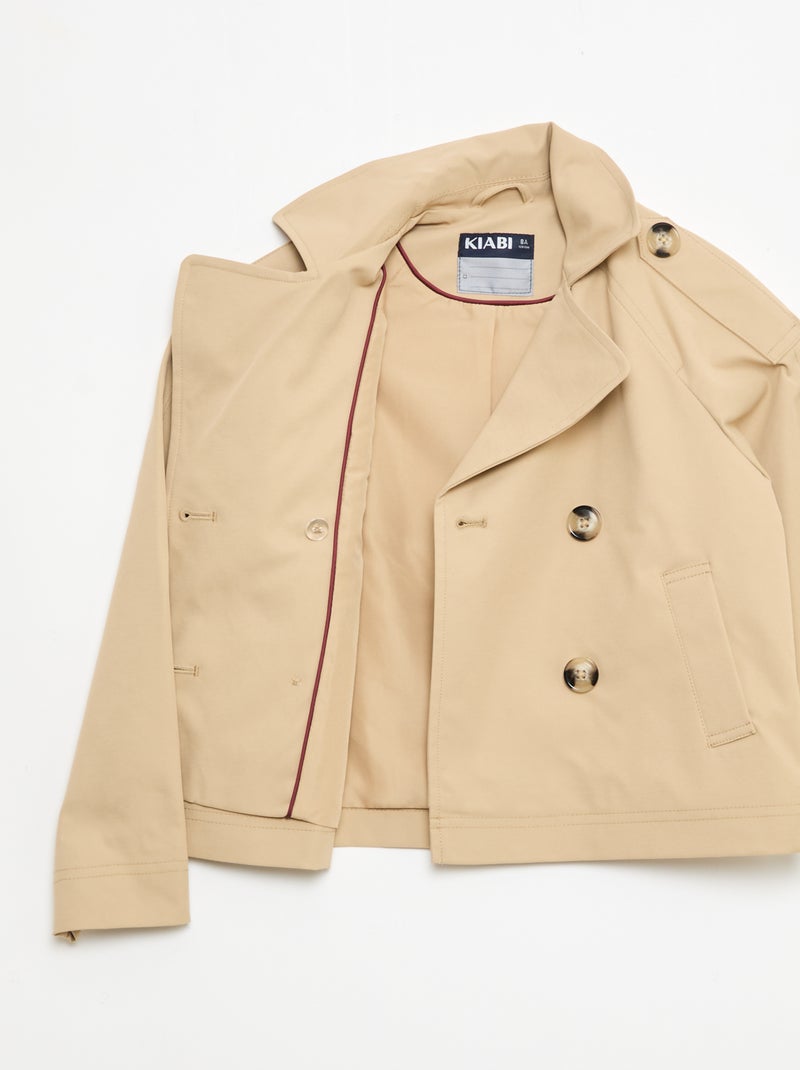Veste style trench col tailleur Beige - Kiabi