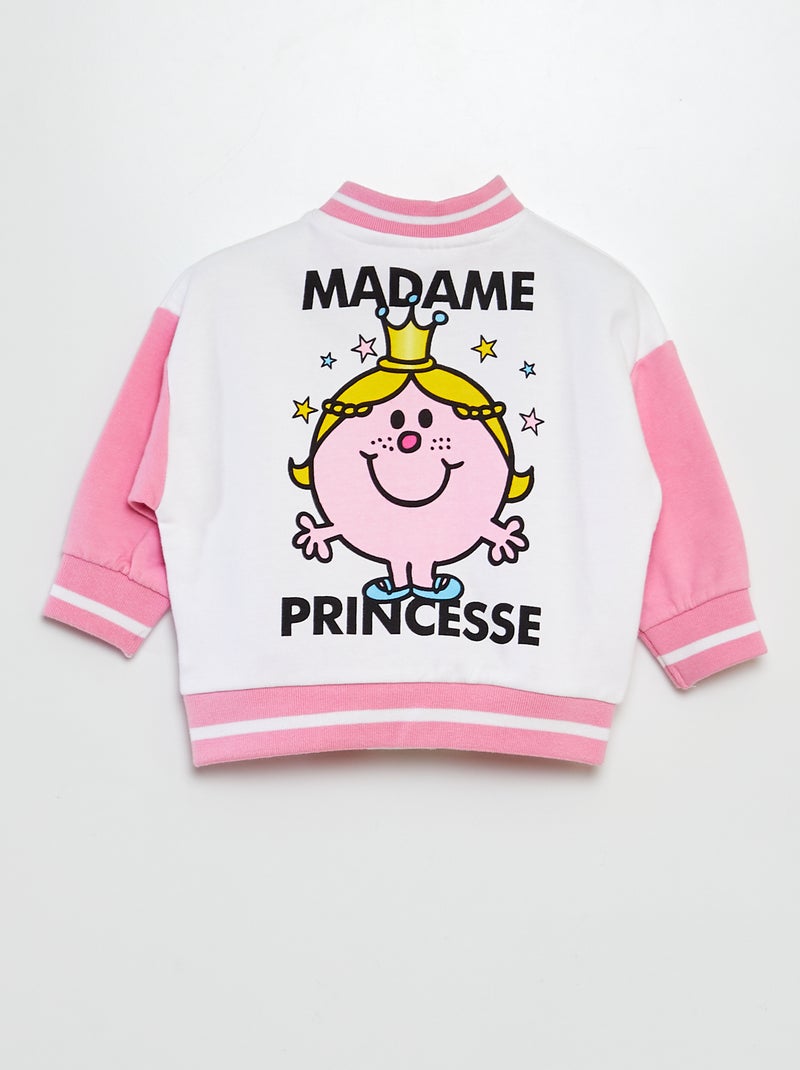 Veste style université américaine 'Monsieur Madame' Rose - Kiabi