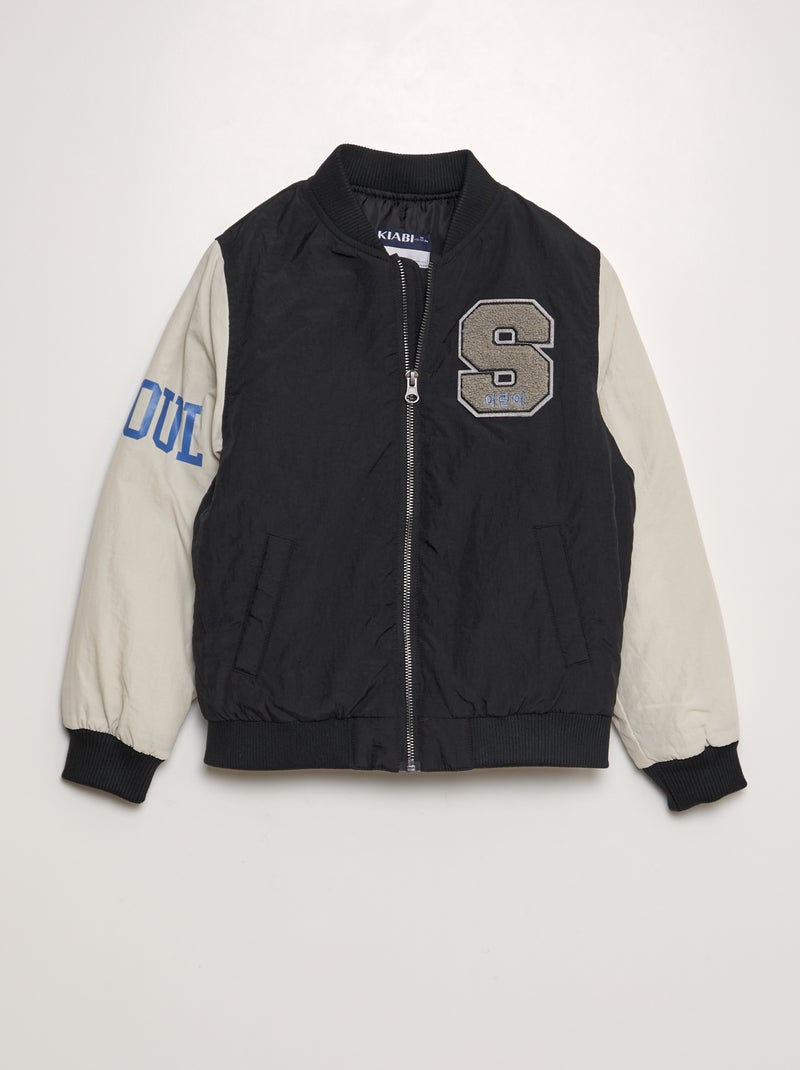 Veste style université américaine Noir - Kiabi