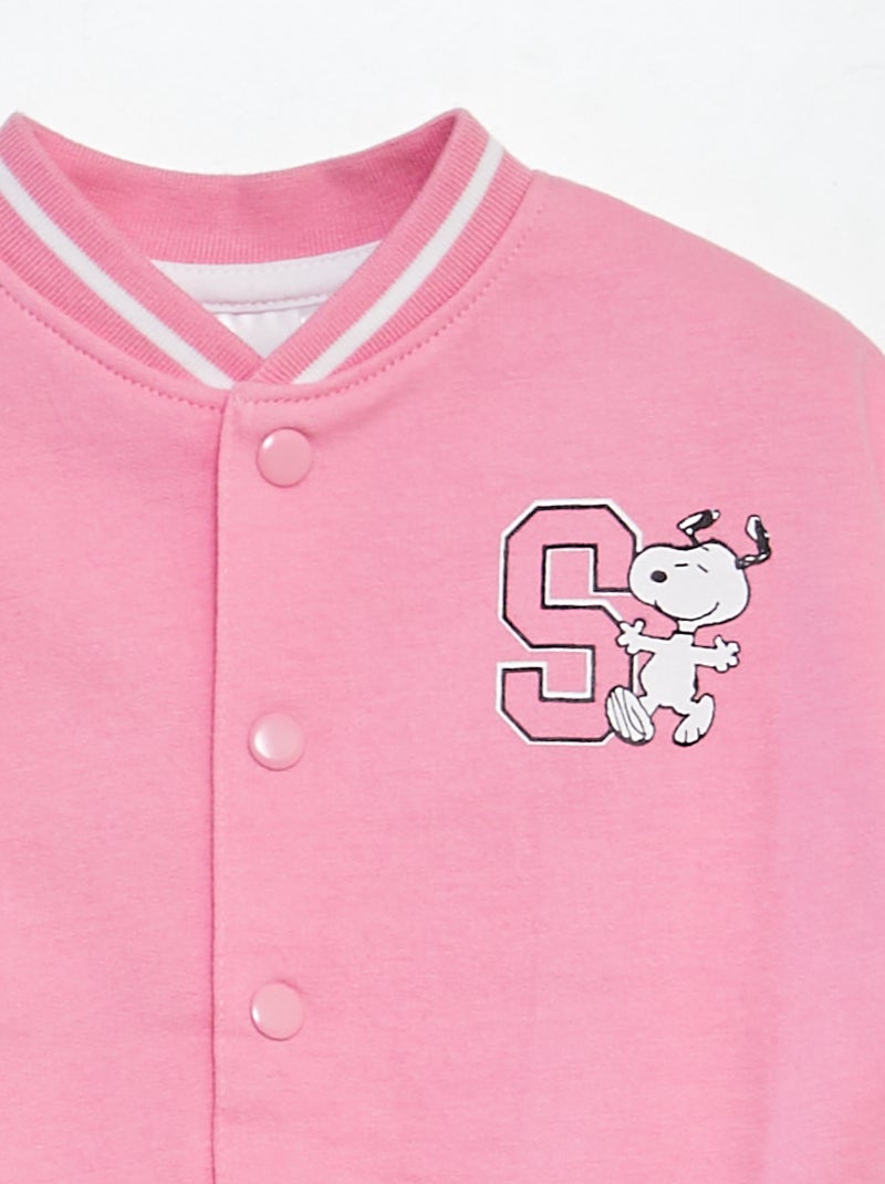 Veste style université américaine 'Snoopy' Rose - Kiabi