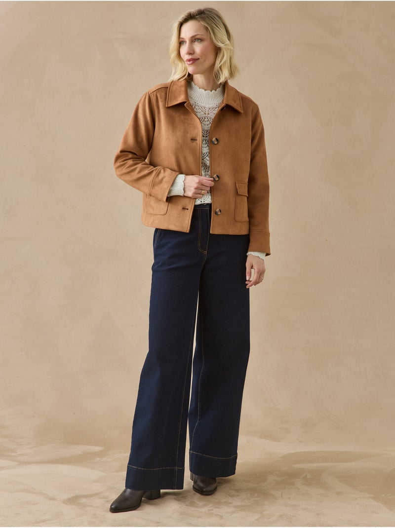 Veste suédine femme - daxon Camel - Kiabi
