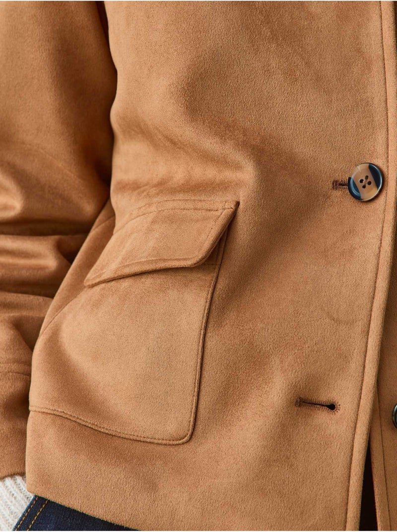 Veste suédine femme - daxon Camel - Kiabi