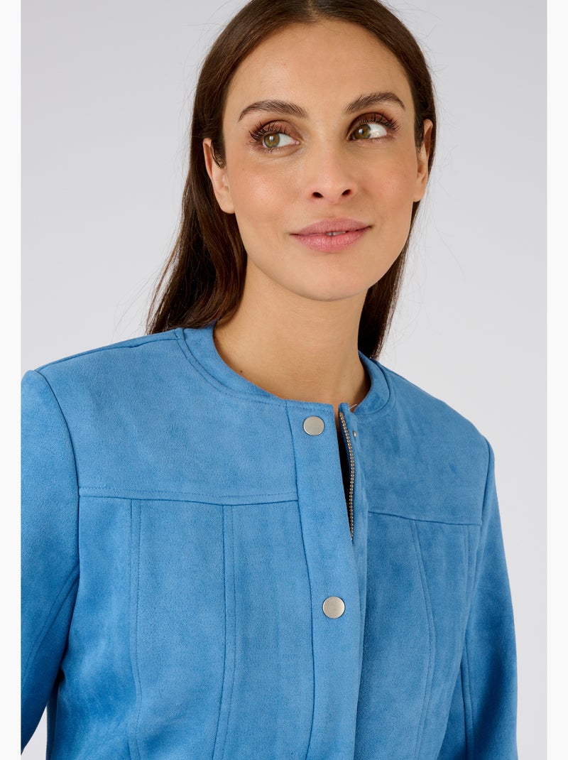Veste suédine stretch - Damart Bleu - Kiabi