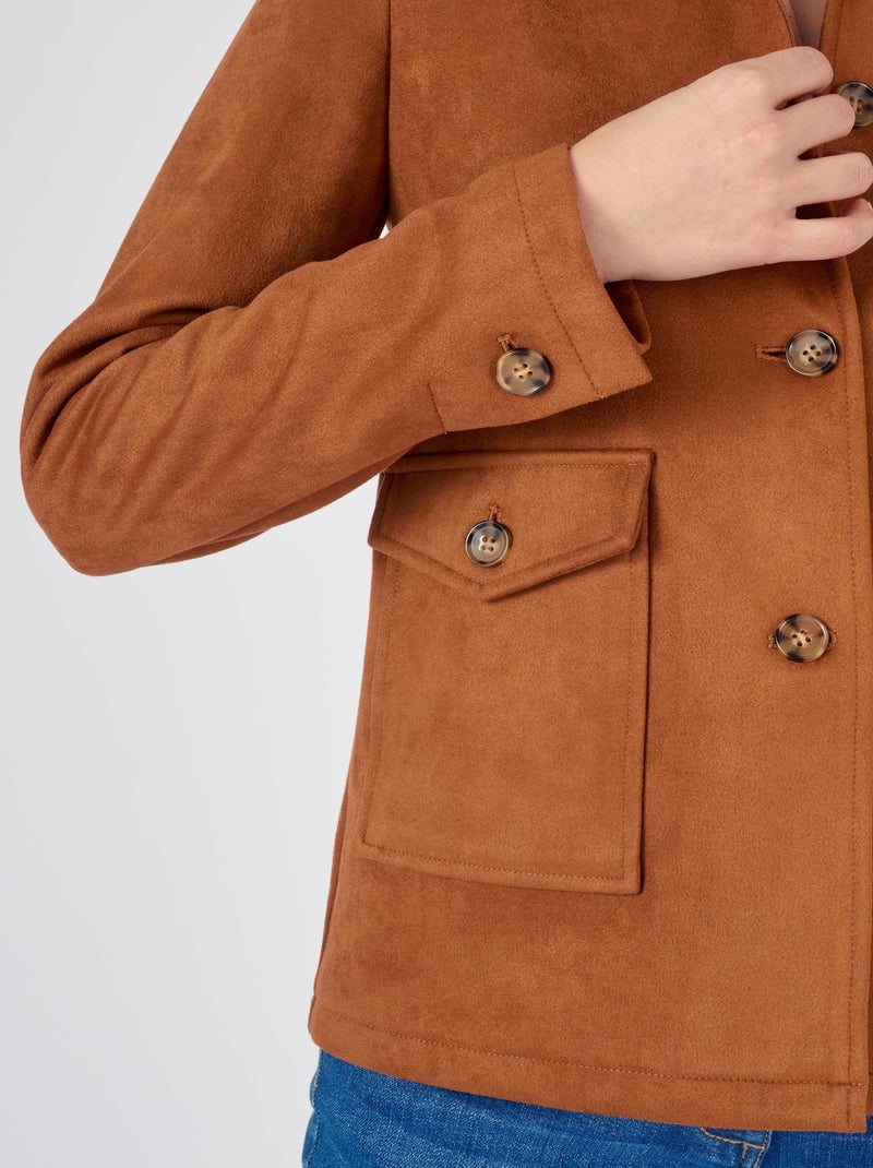 Veste suédine stretch - Damart Marron chocolat - Kiabi