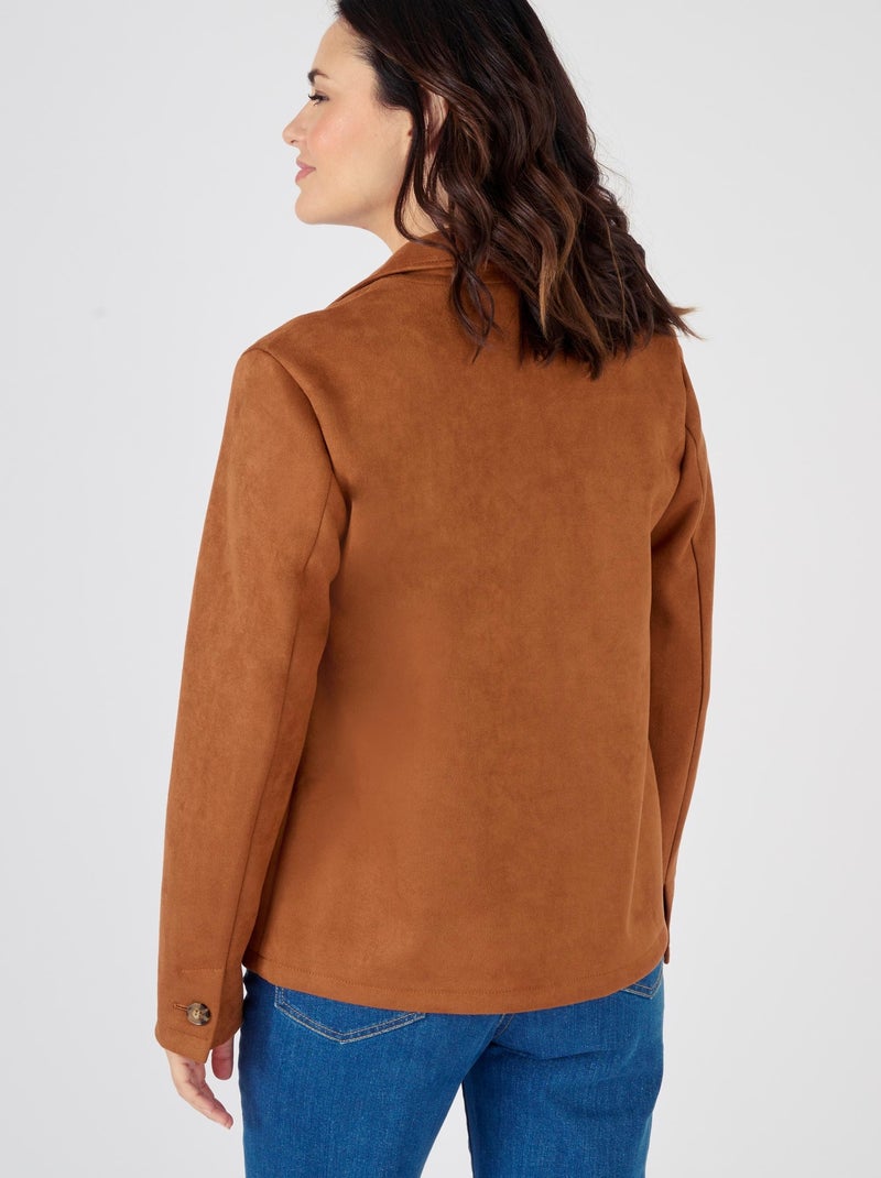 Veste suédine stretch - Damart Marron chocolat - Kiabi