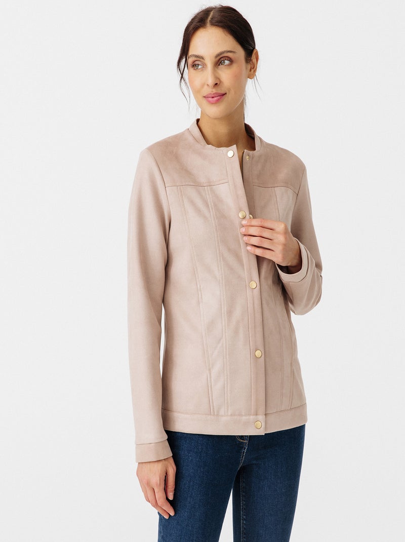 Veste suédine stretch - Damart Marron - Kiabi