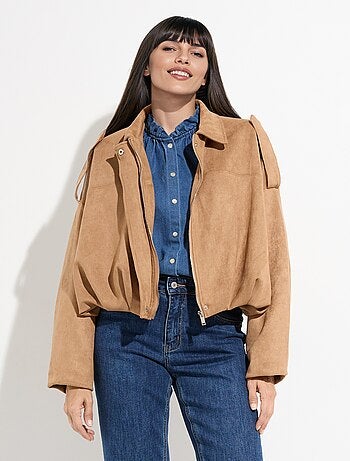 Veste suédine taille resserrée, oversize - AFIBEL