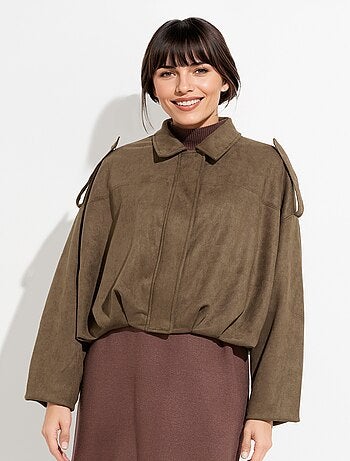 Veste suédine taille resserrée, oversize - AFIBEL