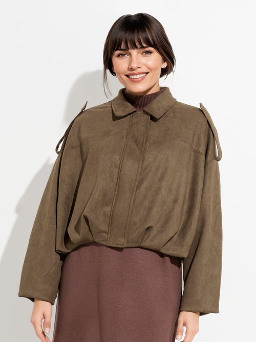 Veste suédine taille resserrée, oversize - AFIBEL - Kiabi