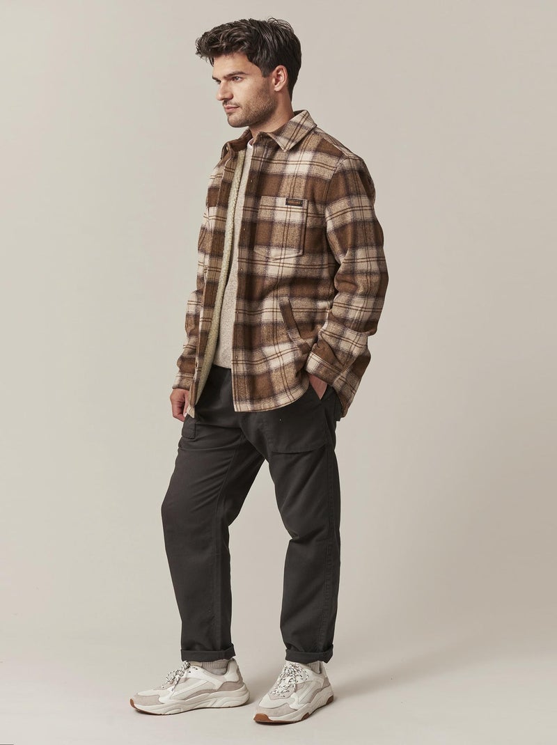 Veste surchemise à carreaux  et imitation fourrure 'Deeluxe' Marron - Kiabi