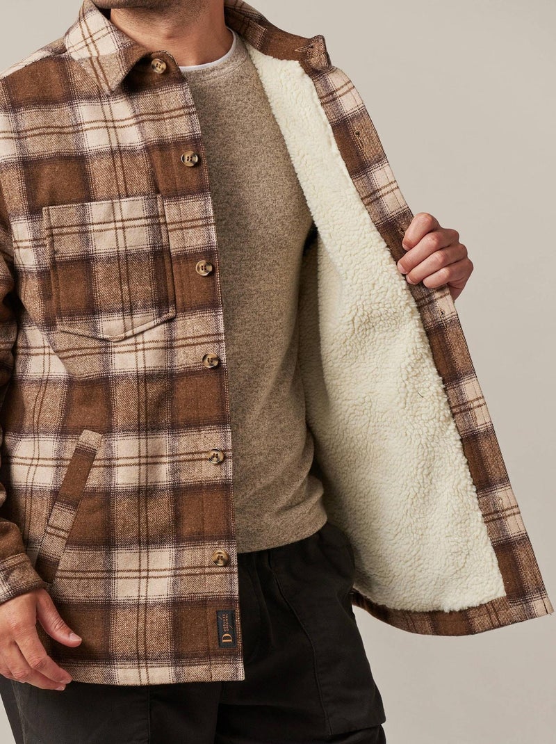 Veste surchemise à carreaux  et imitation fourrure 'Deeluxe' Marron - Kiabi