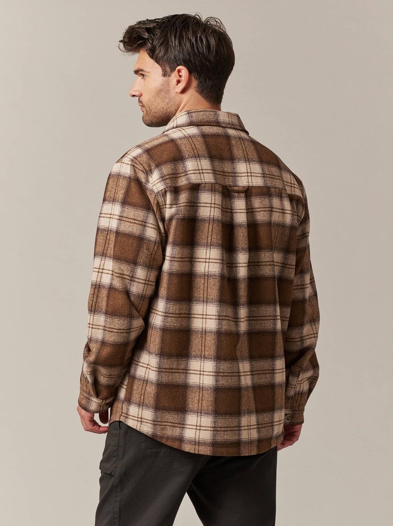 Veste surchemise à carreaux  et imitation fourrure 'Deeluxe' Marron - Kiabi