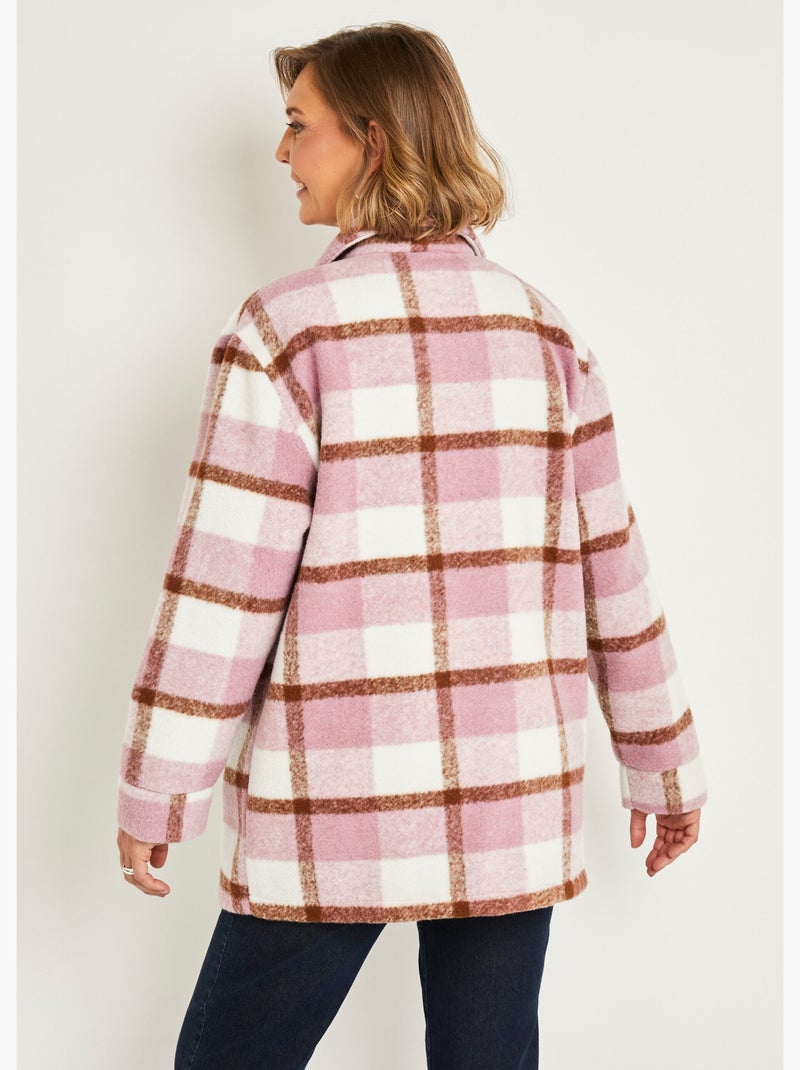 Veste surchemise chaude carreaux - AFIBEL Camel - Kiabi
