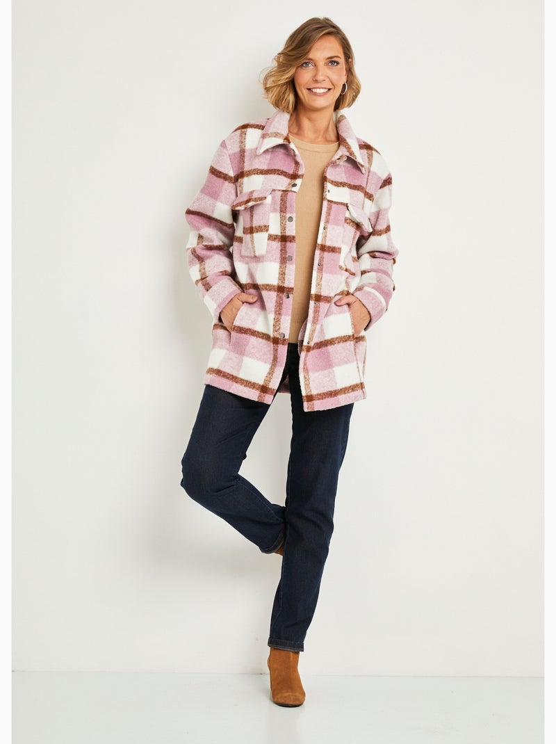 Veste surchemise chaude carreaux - AFIBEL Camel - Kiabi
