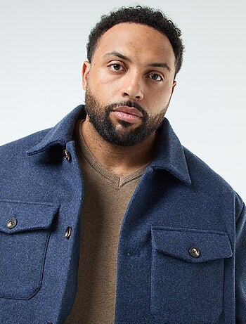 Veste surchemise chaude en laine