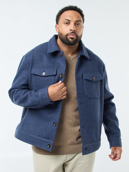 Veste surchemise chaude en laine - Kiabi