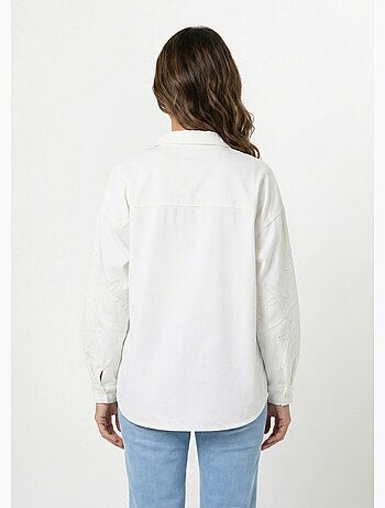 Veste surchemise coton broderie anglaise - afibel