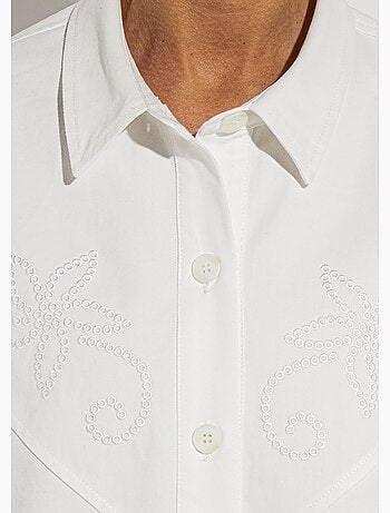 Veste surchemise coton broderie anglaise - afibel