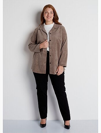 Veste surchemise velours milleraies col tailleur - Afibel